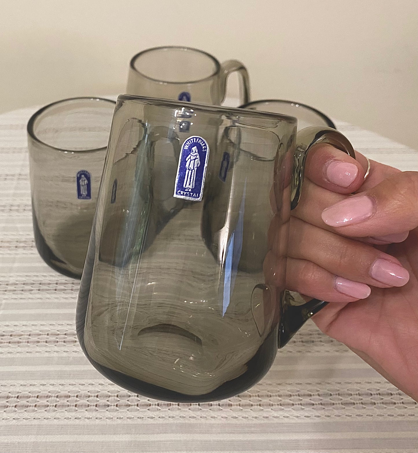 Set of 4 Whitefriars Mid-Century Glassware
