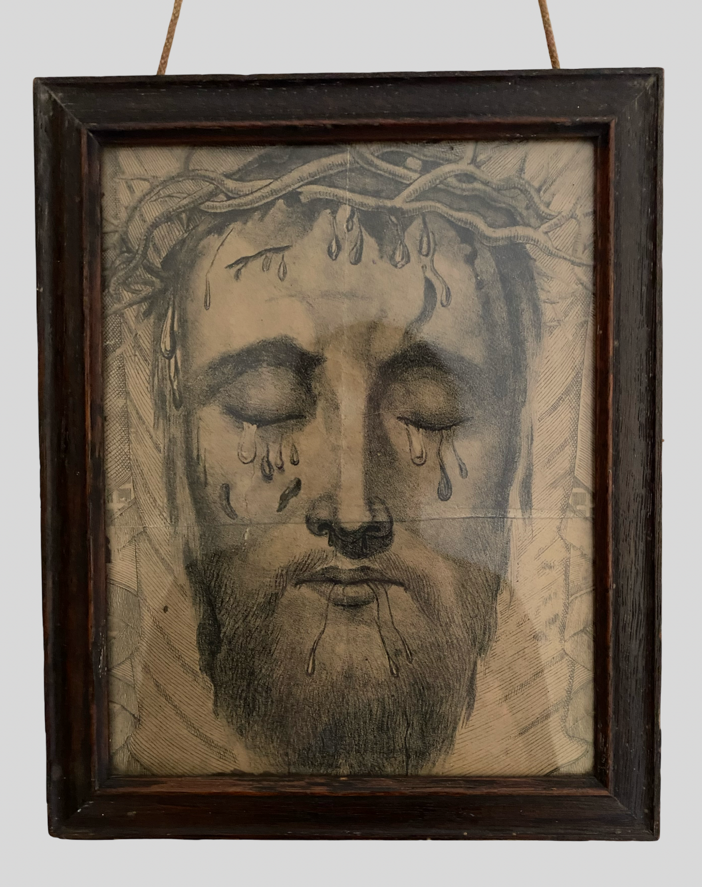 ANTIQUE EARLY 19TH CENTURY DRAWING OF CHRIST