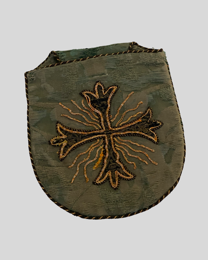 ANTIQUE EMBROIDERED CHURCH OFFERING POUCH
